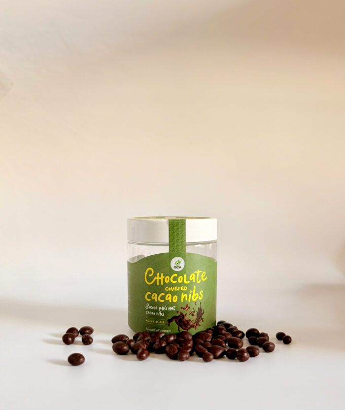 Bonbon socola bọc hạt cacao nibs - Hũ 100gr